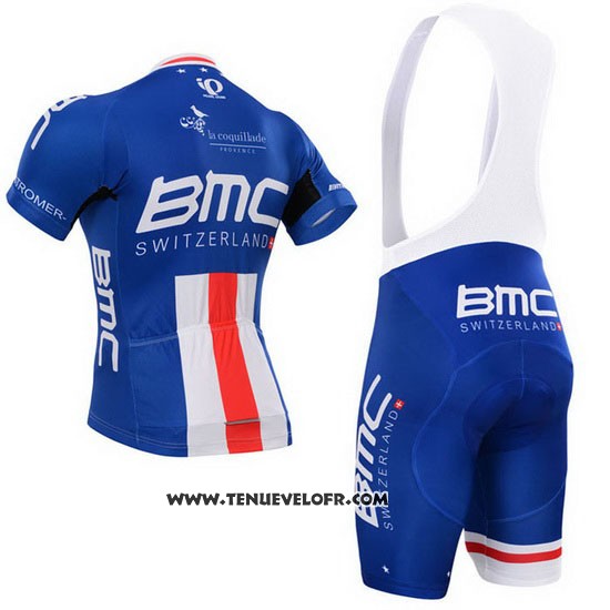 2015 Maillot Ciclismo BMC Champion Etats Unis Bleu Manches Courtes et Cuissard